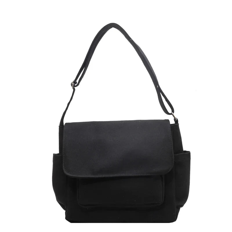 eybag Adjustable-Strap Black Messenger Bag – Sleek and Spacious