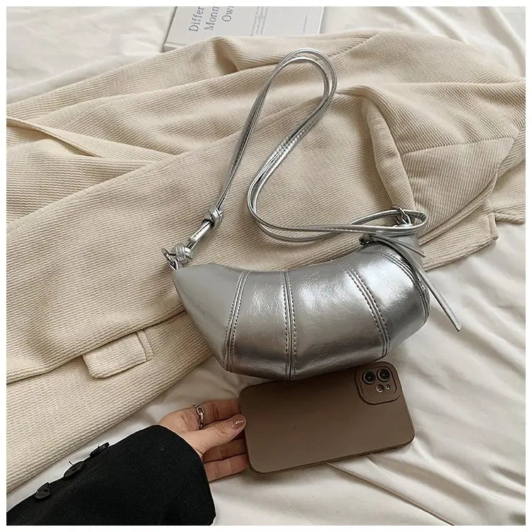 eybag Fashionable Croissant Design Women's Shoulder Bag Summer Exquisite Women Crossbody Bag Simple Soft PU Leather Bags for Women