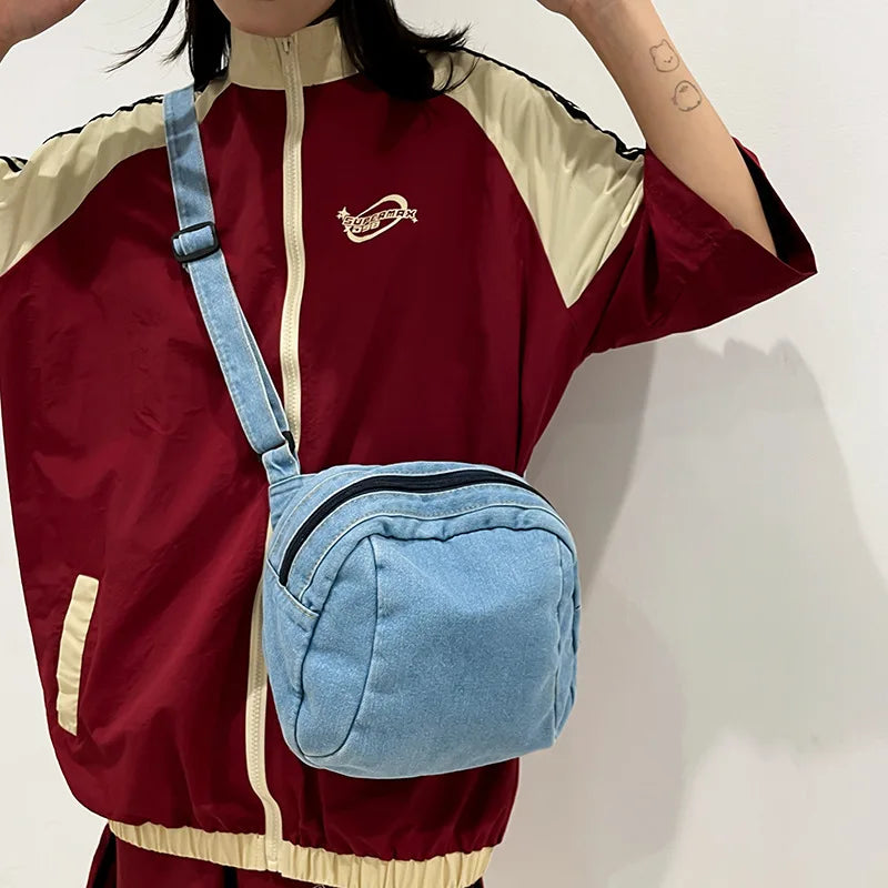 eybag Korean Fashion Denim Bag Women&Men Couple Crossbody Bags Small Purses and Handbags Casual Jean Bag Vintage Shoulder Bag Women