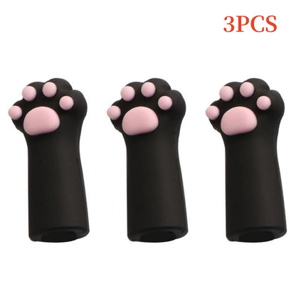 eybag 3Pcs/Set Kawaii Cat Pencil Cap Cartoon Silicone Pen Topper Covers For Kids Cute Pencil Extender Stationery School Supplies