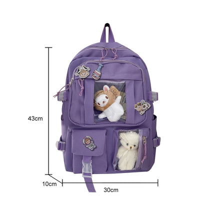 eybag Japanese Girls Aesthetic Backpack Cute School Bags For Student Teens Girls Pockets Kawaii Women Laptop Backpack Harajuku Mochila