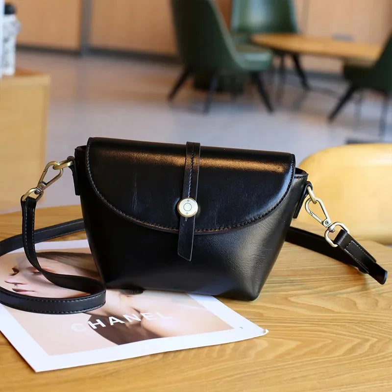 eybag Fashion Genuine Leather Women Crossbody Bag Small Shoulder Handbag Female Mobile Phone Purse Bags Solid Messenger Bag for Women