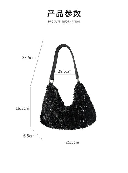 eybag Designer 2024 New Underarm Miduem Size Shoulder Bag Fashion Sequin Evening Party Handbags For Women Luxury Clutch High Quality