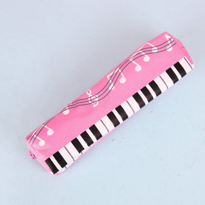 eybag Creative Novelty Student Pencil Case Square Single Layer Oxford Cloth Pen Bag for Girls Boy Musical Note Piano Stationery Pouch