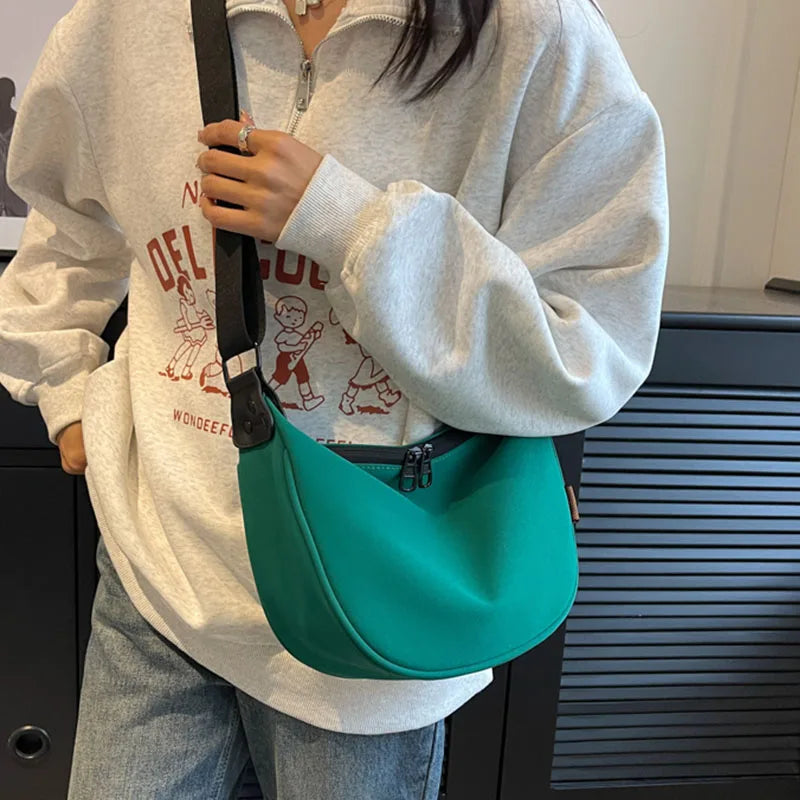 eybag Casual Nylon Shoulder Women's Bags New Fashion Trend Travel Crossbody Hobos Bag Luxury Design Handbag Purse Blue Green