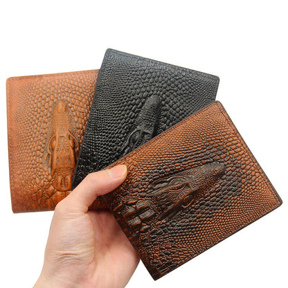 eybag New Style Men's Wallet Short Crocodile Pattern Fashion Business Multi-card PU Wallet Cover on The Passport Men Purse Clutch Bag