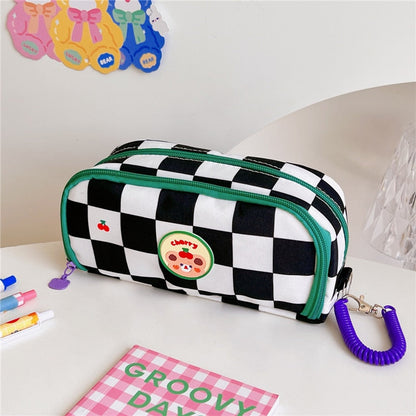 eybag Portable cartoon bear pencil case with pen insert animal cute pencil bag school student stationery storage bag canvas girl bags