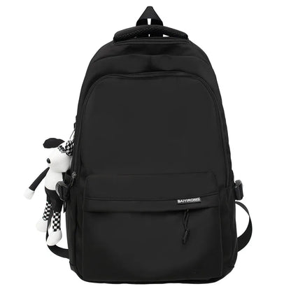 eybag New Solid Color Waterproof Nylon Women Backpack White Cute Students Bag Black Boy's School Bag For Teenage Girls Travel Knapsack