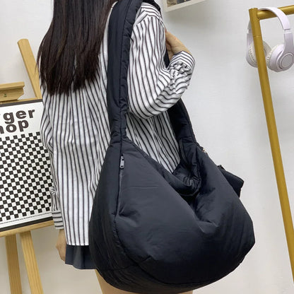 eybag Overlarge Padded Hobos Tote Winter Cotton Quilted Shoulder Bag Nylon Down Space Crossbody Bags for Women Soft Warm Shopper Purse