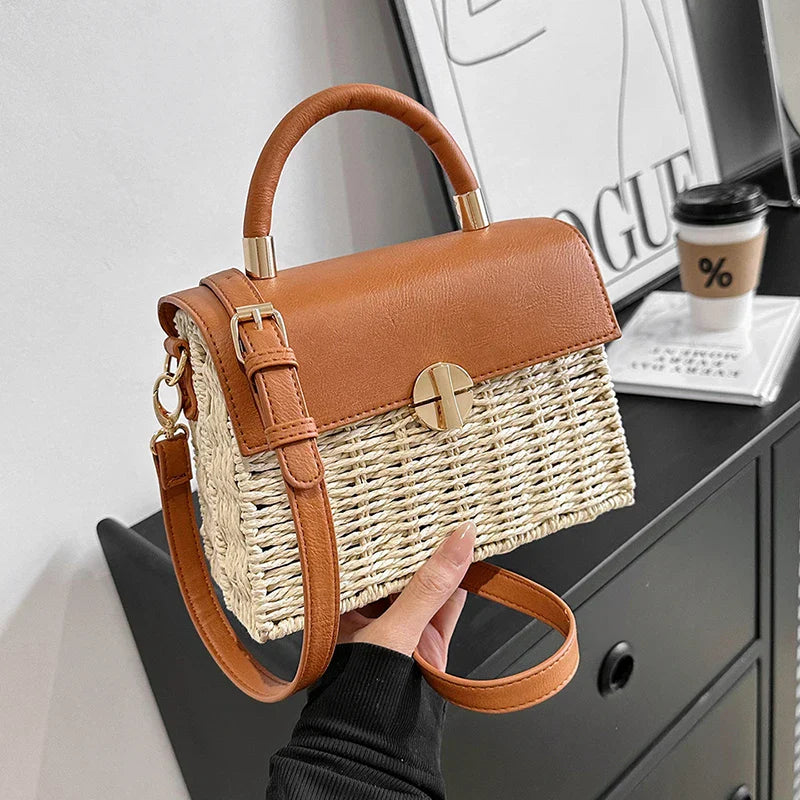 eybag Designer Woven Handbags and Purses Women Shoulder Crossbody Bags New Beach Straw Messenger Bags High Quality