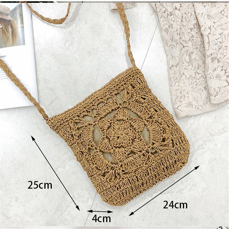 Lkblock New Half Round Straw Bags for Women Summer Beach Rattan Bag Handmade Woven Half Moon Crossbody Handbags Bohemia