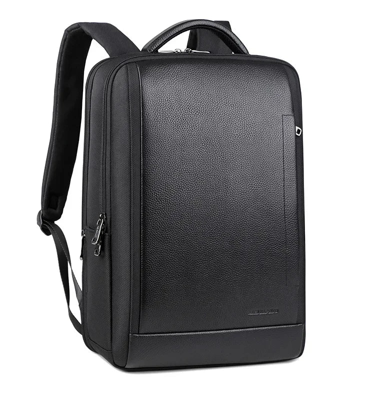 eybag New Brand Genuine Leather with Oxford Men Backpacks Fashion Real Natural Leather Student Backpack Boy Luxury Computer Laptop Bag