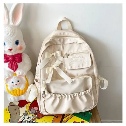 eybag Japanese Cute Bow Backpacks High Capacity Trendy Backpacks for Students Korean Ins Casual Versatile Commuting Traveling Bag Y2k