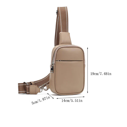 Lkblock Fashion Chest Bags Unisex PU Leather Shoulder Bag Women Fanny Packs Small Men Purse Bags