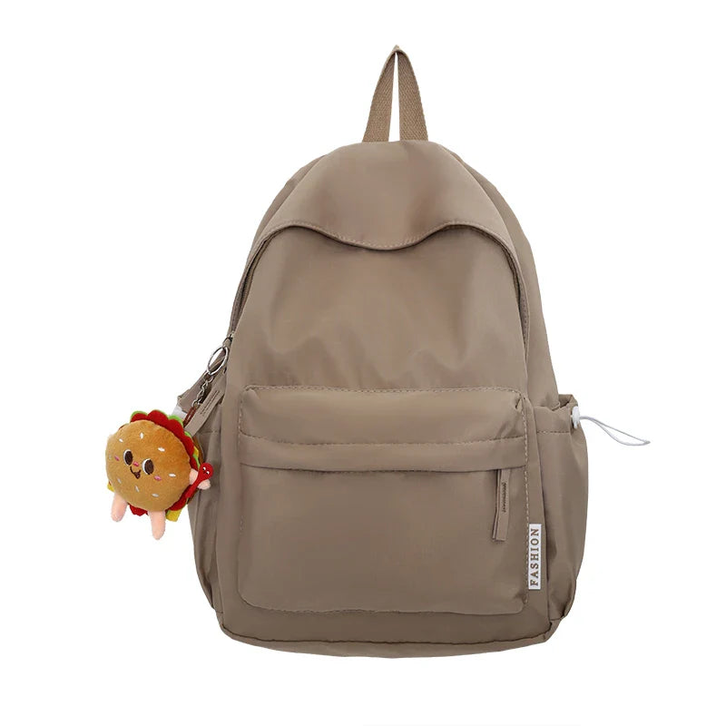 eybag 2024 Hot Selling Candy Colored Hamburger Pendant Backpack with College Style Minimalist and Fashionable Girl Backpack