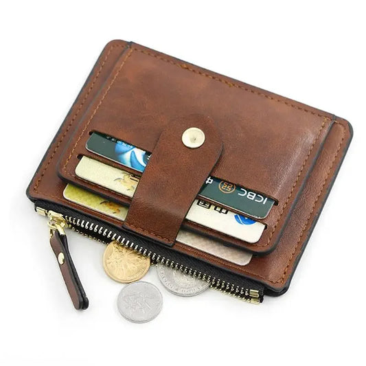 eybag Luxury Small Men's Credit ID Card Holder Wallet Male Slim Leather Wallet with Coin Pocket Brand Designer Purse for Men Women