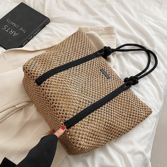 eybag Summer Straw Bags for Women Big Handmade Beach Bags Rattan Woven Handbags Travel Shopper Casual Resort Style Shoulder Bags