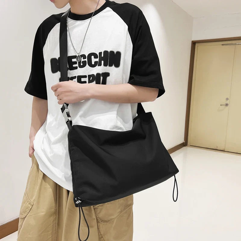 eybag Solid Color Black Shoulder Bag Fashion Women Male Waterproof Messenger Bags Unisex Cool School Bags Women Travel Crossbody Bag