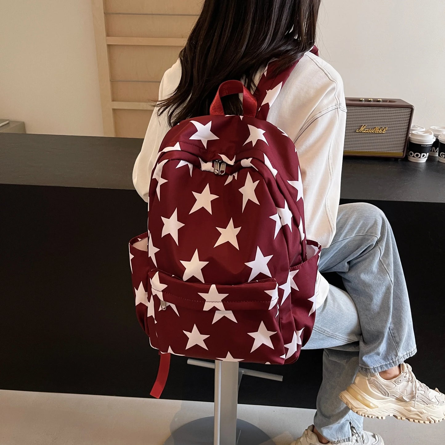 eybag Large Capacity Stars Backpacks American Style School Bags Strong And Stain-resistant Leisure And Travel Bags Child's Book Bags