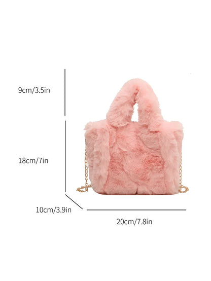 eybag Winter Plush Women's Bag Cute Soft Faux Fur Small Tote Fashion Trend Handbags Shoulder Crossbody Bucket Bags Purse