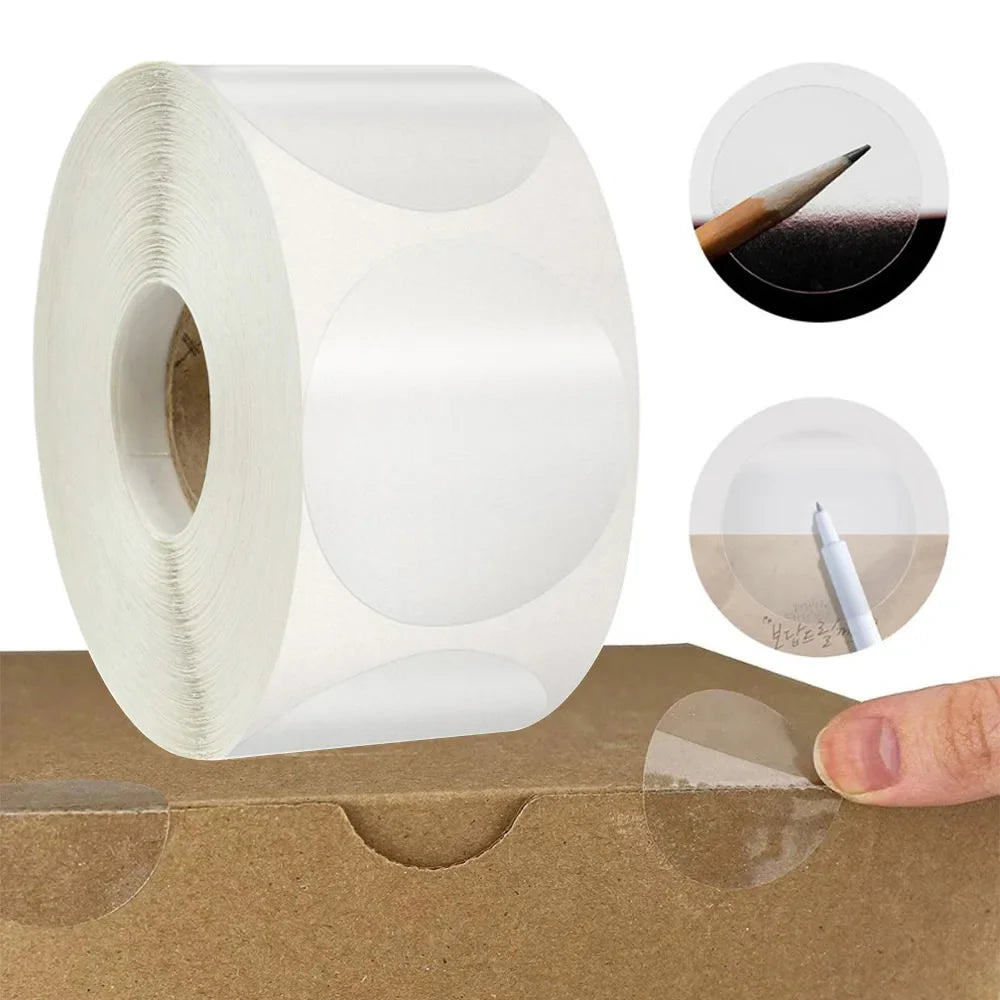 eybag 500Pcs/Roll Transparent Self-adhesive Stickers Clear Round Sealing Sticker Tape Business Package Envelope Gift Box Seal Labels