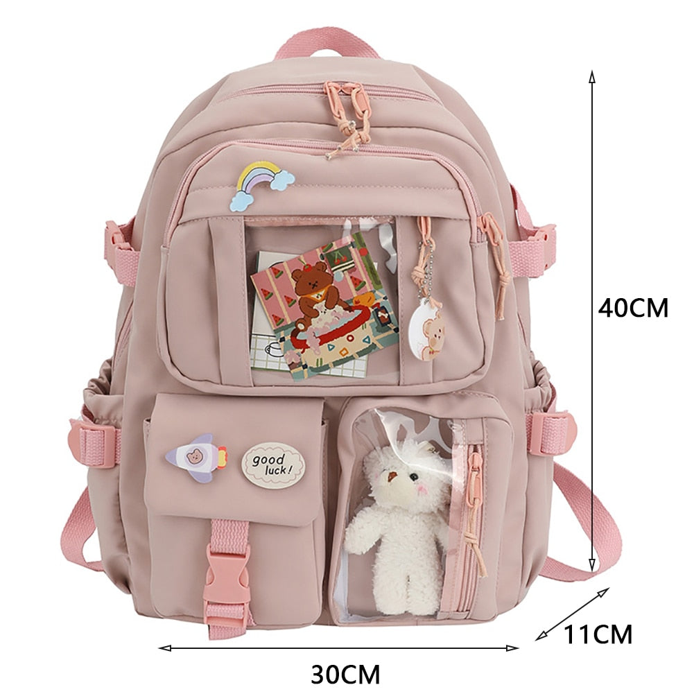 eybag Japanese Girls Aesthetic Backpack Cute School Bags For Student Teens Girls Pockets Kawaii Women Laptop Backpack Harajuku Mochila