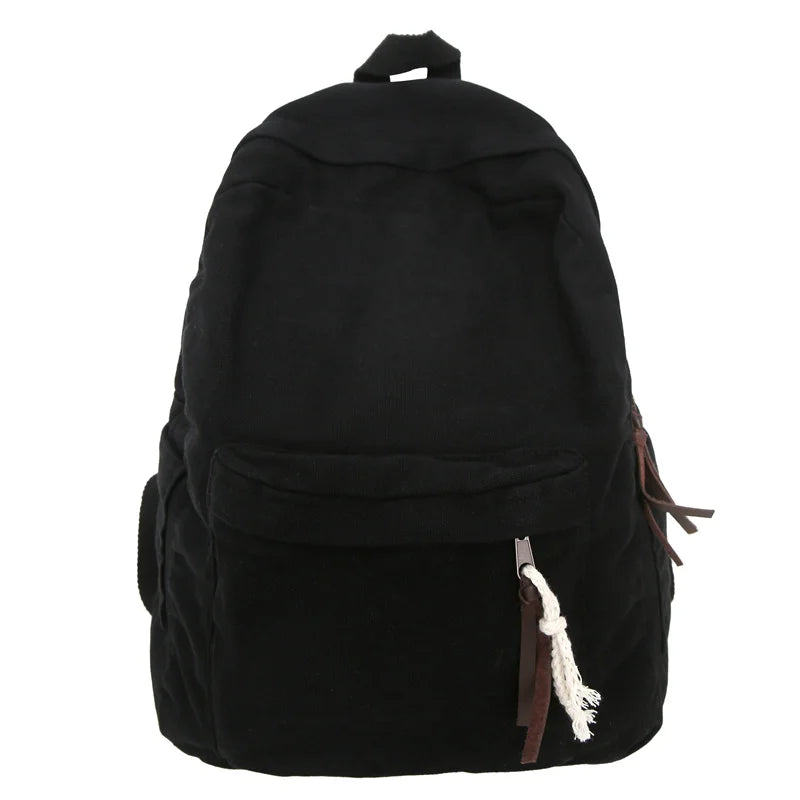 eybag Simple Solid Color Large Capacity Women Backpack Fashion Canvas Male Female College Backpack Boy Girl Travel Laptop School Bag