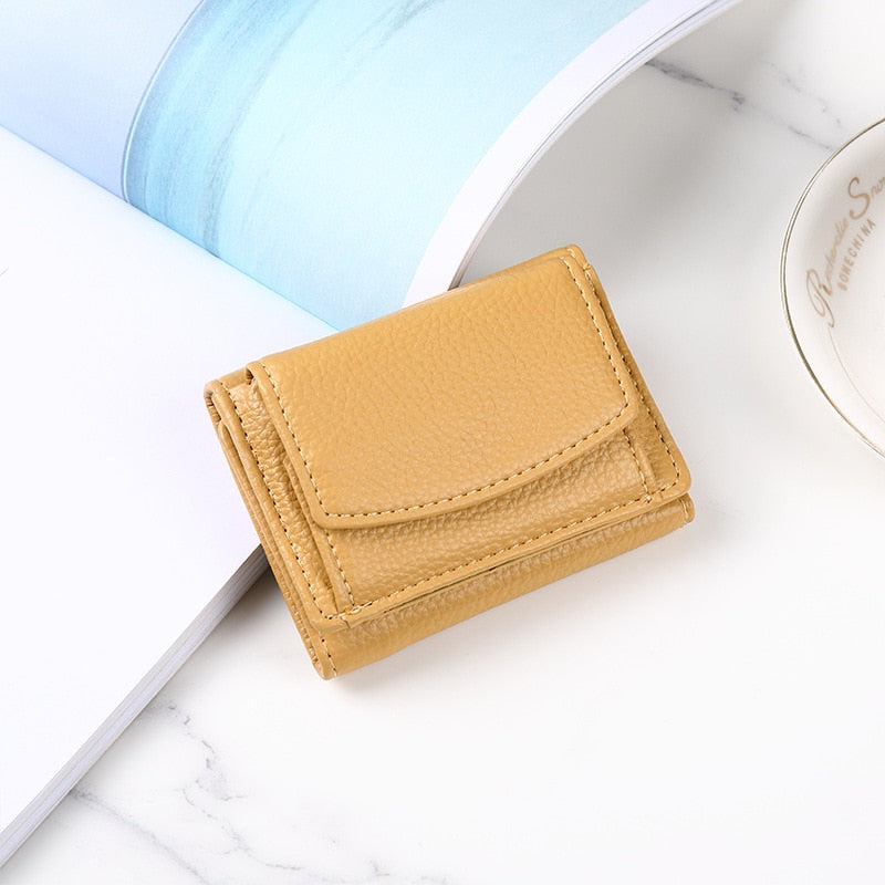 eybag New Women PU Leather Purses Female Cowhide Wallets Lady Small Coin Pocket Rfid Card Holder Mini Money Bag Portable Clutch