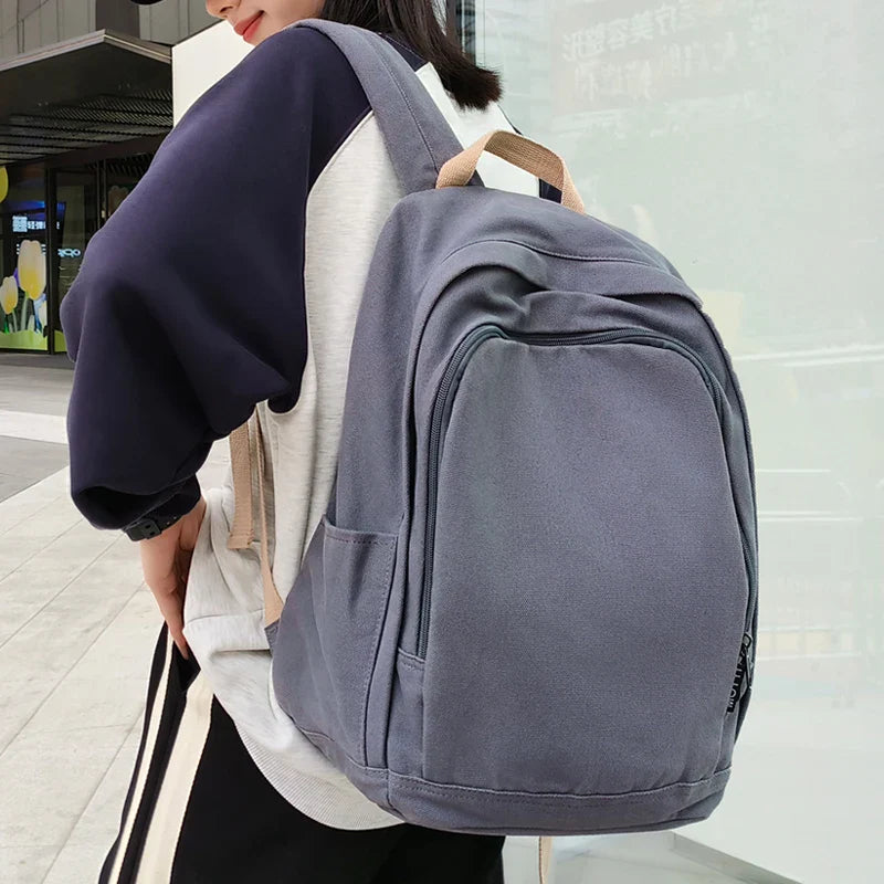 eybag 35L School Backpack for Women Lightweight Canvas Daily Rucksack 15.6 inch Laptop Bag Casual Unisex Travel Daypacks