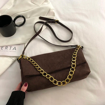 Lkblock Hot Selling Bags Autumn/winter New Women's Bags Suede Suede Messenger Bag Shoulder Bag Underarm Bag Square Bag