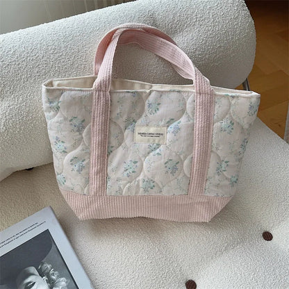 eybag Sweet Floral Women's Bento Handbags Retro Patchwork Ladies Tote Shoulder Bags Retro Flower Female Storage Shopper Bag Purse