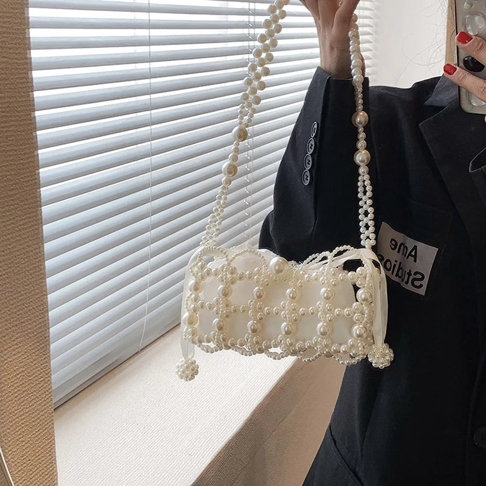 eybag Luxury Handmade Pearl Purses Ladies Wedding Bridal Party Beaded Evening Bag Magic Handbags Designer Crossbody Bag Women's Wallet