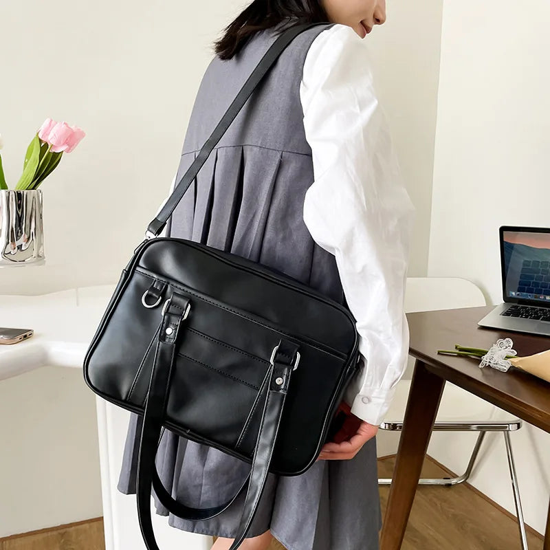 eybag Japanese Style JK Bag Women High School Student Uniform Bag PU Leather Shoulder Bag Women Simple Handbags Crossbody Bags Itabag