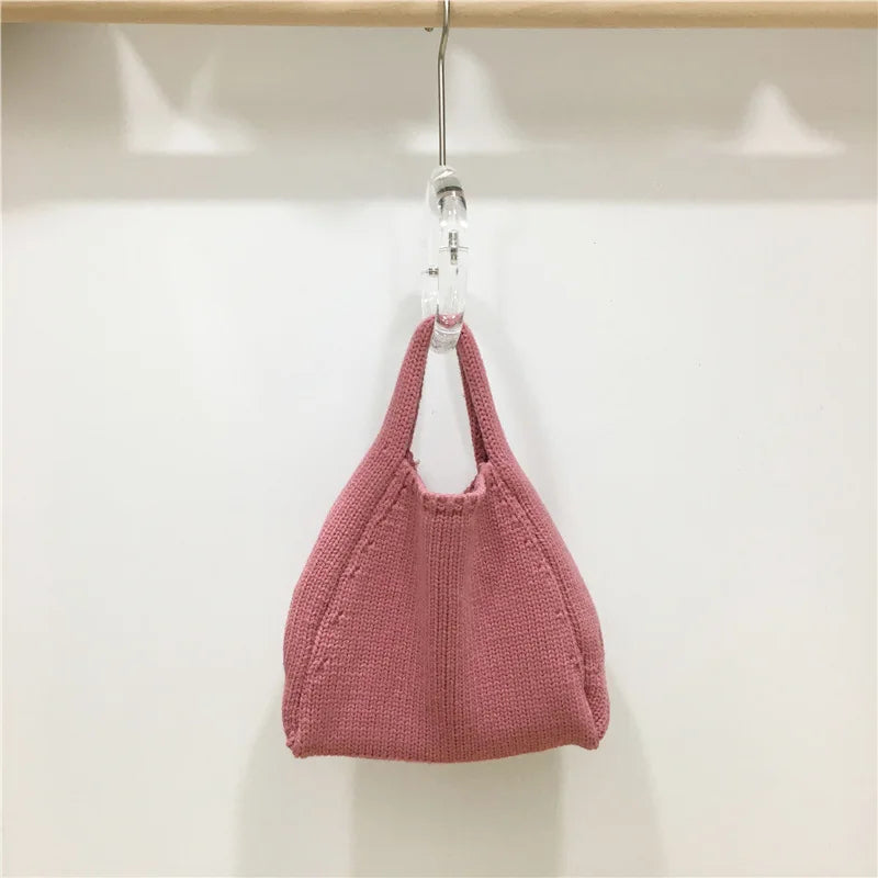 eybag Casual Yarn Crochet Handbags Small Woolen Knitting Shoulder Bag Handmade Woven Cloud Bags for Women 2024 Female Bucket Bags Chic