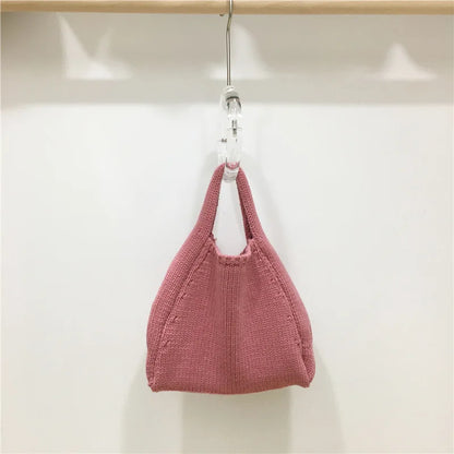 eybag Casual Yarn Crochet Handbags Small Woolen Knitting Shoulder Bag Handmade Woven Cloud Bags for Women 2024 Female Bucket Bags Chic