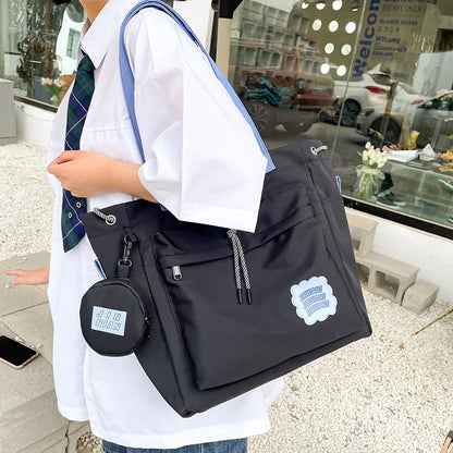 Lkblock Japanese Style Kawaii Tote Bags For Women High School Student Shoulder Bag Book Bags With Purse Handbags New Hand Bag Bolso