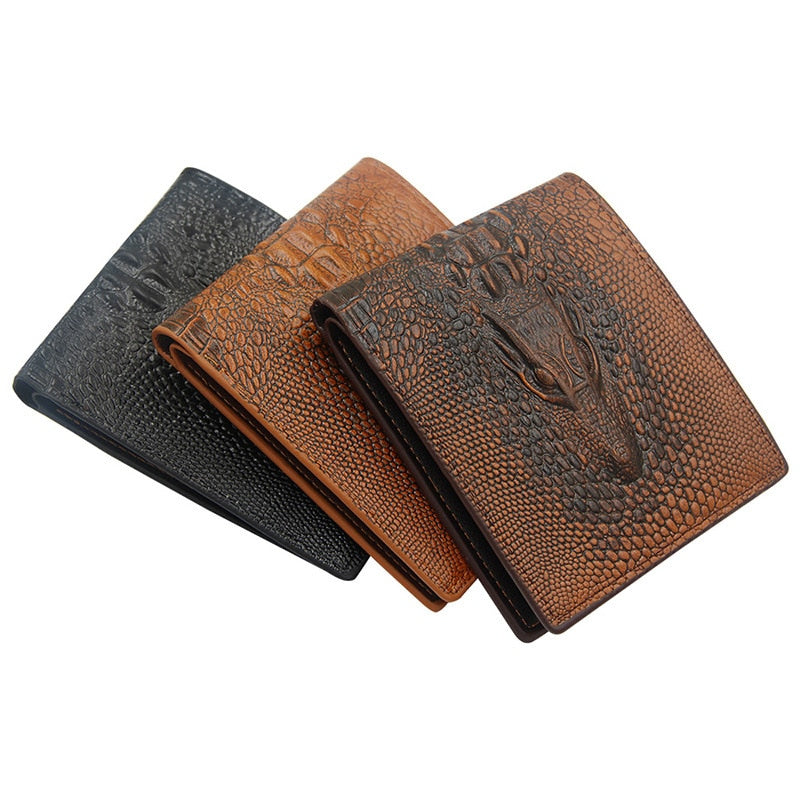 eybag New Style Men's Wallet Short Crocodile Pattern Fashion Business Multi-card PU Wallet Cover on The Passport Men Purse Clutch Bag