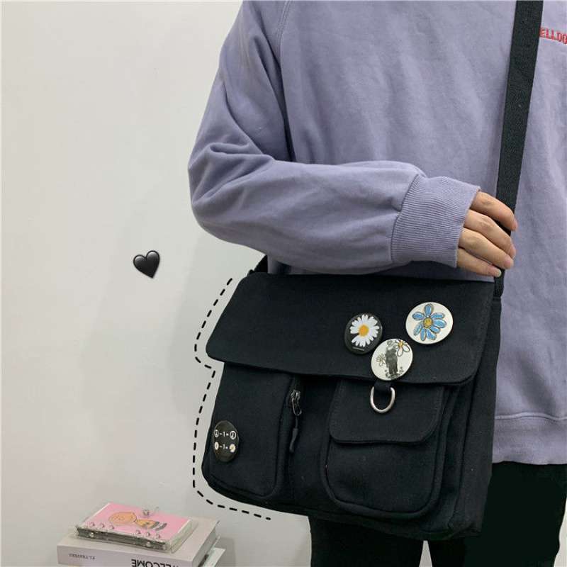 eybag Cute Canvas Bag Wild Student Women Handbags Shoulder Bag Female Japanese Harajuku Diagonal Crossbody Bags for Girl Pouch Bolsas