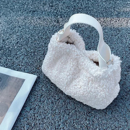 eybag Winter Fluffy Lambswool Handbags Luxury Designer Bags for Women Faux Fur Shoulder Bag Soft Warm Plush Crossbody Bags Female Tote