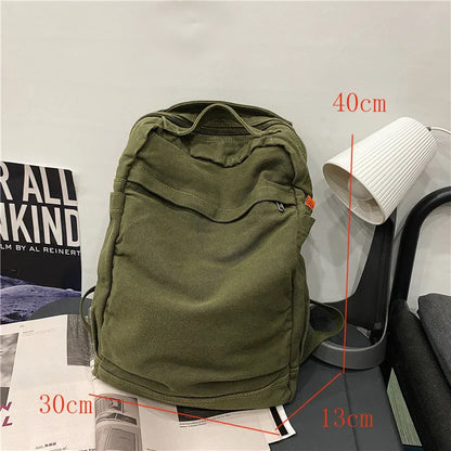 eybag New Women Backpack Canvas Rucksack Casual Solid Color Daypack Large Capacity School Bag for Unisex Book Bag