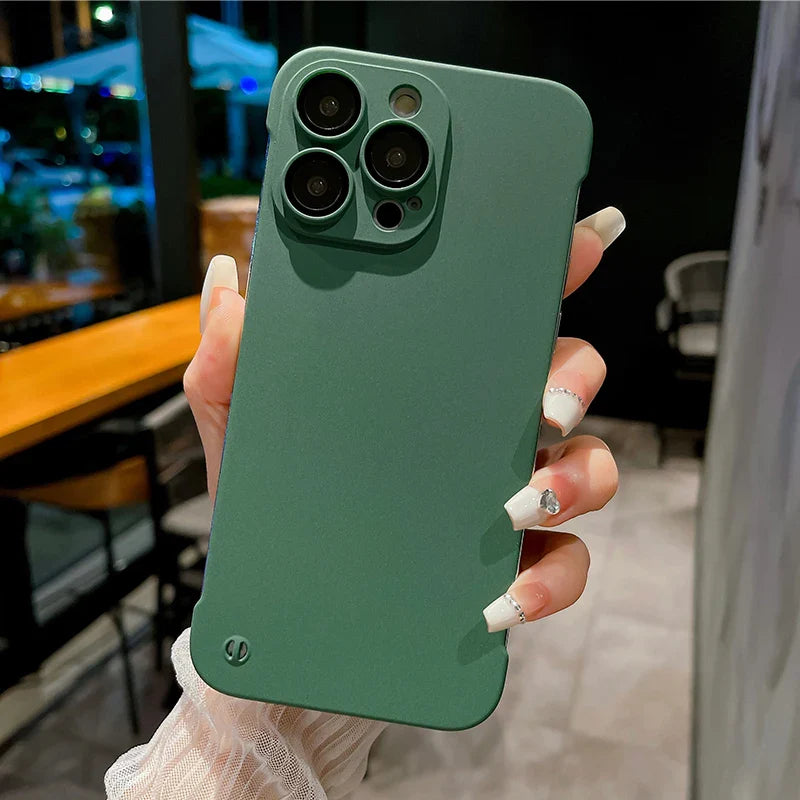 eybag Bezel-less Phone Case With Lens Protector Matte Material For iPhone 11 12 13 14 15 For 11 12 13 14 15Pro Max iPhone Phone Case