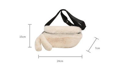 eybag Winter Plush Chest Bags for Women Fluffy Faux Fur Bag Warm Soft Crossbody Bag Female Purses and Handbags Fashion Shoulder Bags