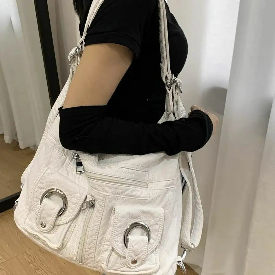 eybag Bags For Women Trend 2024 Womens Fashion Zipper Pocket PU Leather Shoulder Bag Korean Popular Handbags Crossbody Designer Purse