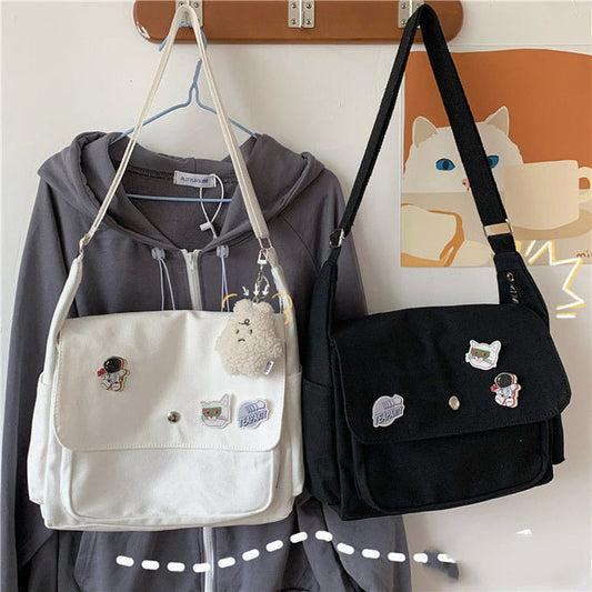 Lkblock Handbags Japanese School Shoulder Harajuku Solid Color Leisure Large Capacity Messenger Male Female Tote Bag Women's Bags