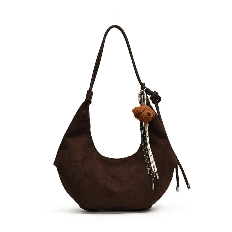 eybag Vintage Suede Tote Bag For Women Autumn Winter New Large Capacity Commute Shoulder Handbags Fashion Trend Underarm Bags Hobo Bag