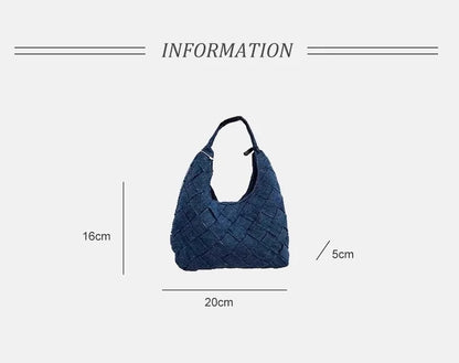 eybag Vintage Shoulder Bag for Women Denim Blue Messenger Bags Large Capacity woven ladies Tote Bag Purses and Handbags