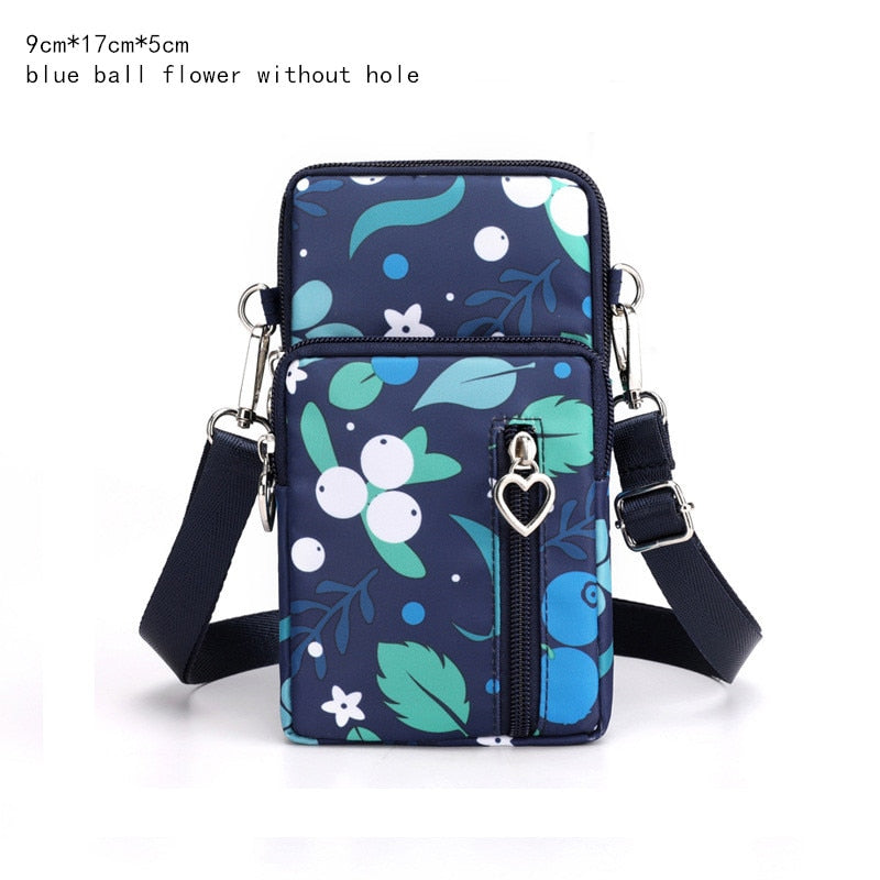 eybag Women's Mini Shoulder Bag Oxford Waterproof Handbag Wrist Pouch Wallet Sports Cell Mobile Phone Bag Crossbody Bags for Girls