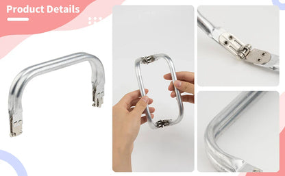 eybag Metal Aluminum Tube Frame Bag Handle Accessories Clutch Bag Parts Bag Frame For Wallet Doctor Purse Frame Aluminum Pipe Clamp