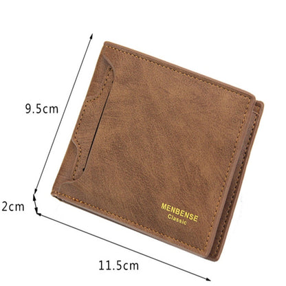 eybag Classic Men's Wallets Vintage Genuine PU Leather Wallet RFID Anti Theft Short Fold Business Card Holder Purse Wallet Man