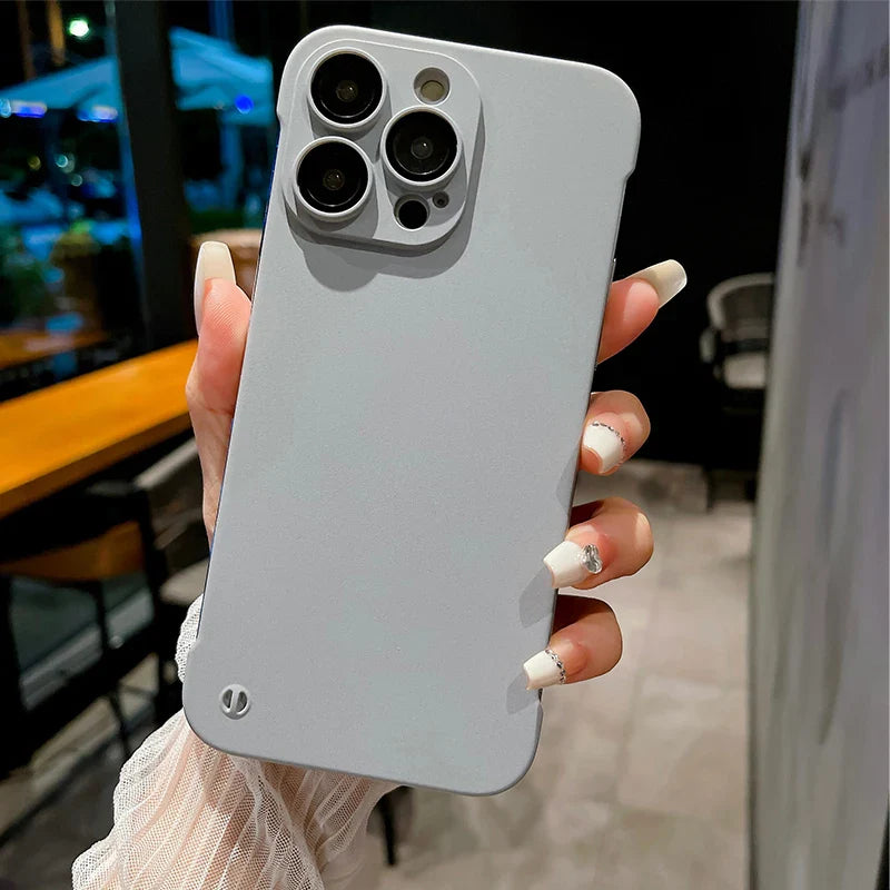 eybag Bezel-less Phone Case With Lens Protector Matte Material For iPhone 11 12 13 14 15 For 11 12 13 14 15Pro Max iPhone Phone Case